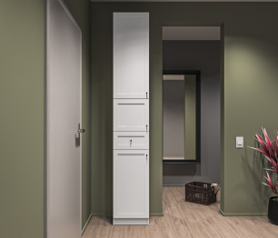 Стеллаж Твин СБ-3372 Белый 236 см с глухим фасадом