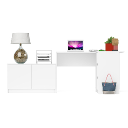 Тумба широкая Мори 900 и угловой стол компьютерный Мори правый