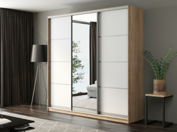 Шкаф-купе Айсберг 240 СОНОМА (белый/зеркало)