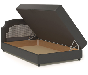 Кровать тахта Шарм 90 с подъемным механизмом, рогожка / экокожа