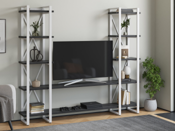 Стеллаж Айсберг Лофт 200х182-4 белый