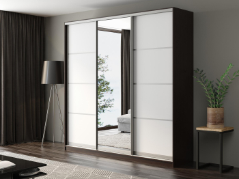 Шкаф-купе Айсберг 240 ВЕНГЕ (белый/зеркало)