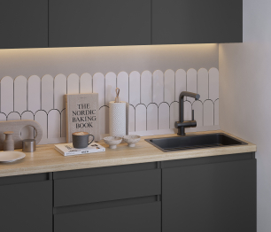 Кухонный гарнитур Леон прямой 180 см, диамант серый