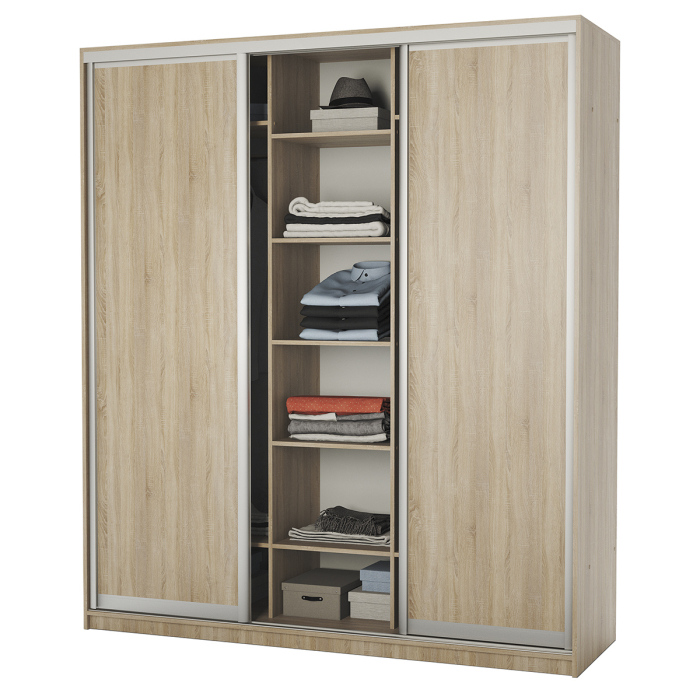 Шкафы-купе, Шкаф-купе 3-х дв. Премиум с полками и со штангами 190х60х220