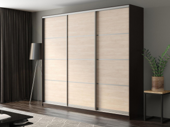 Шкаф-купе Айсберг 270 ВЕНГЕ (шамони светлый/глухой)