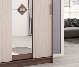 ЛДСП Шкаф-купе АГАТ Ясень Шимо