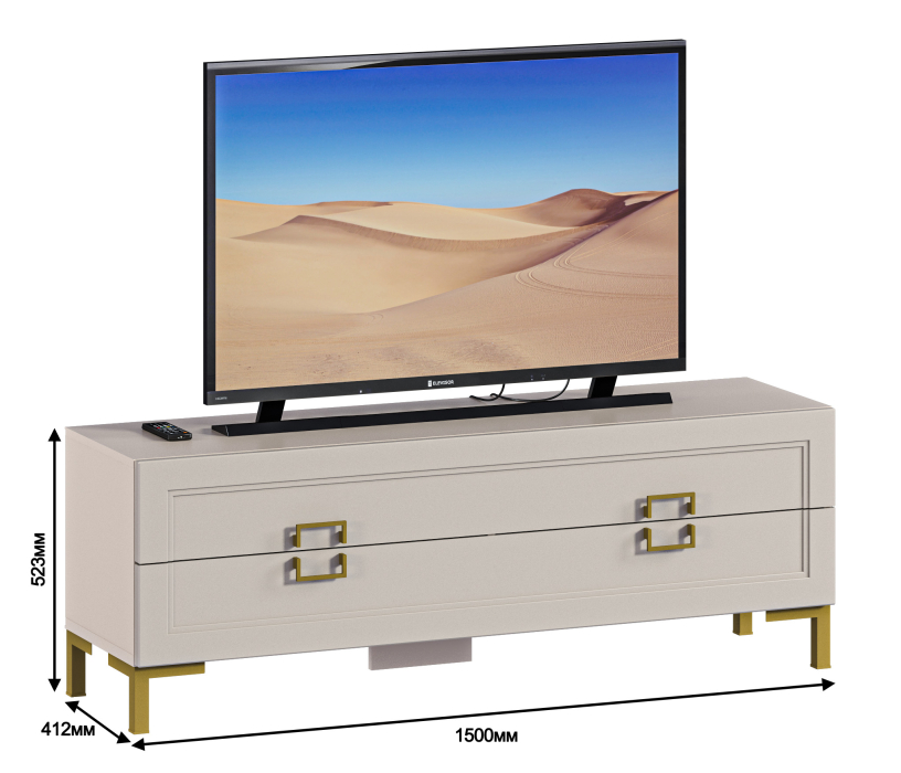 ТВ-тумбы, Тумба под телевизор Ассоль СБ-3433 Кашемир серый/МДФ Кашемир