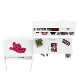 Письменный стол Мори МСП1200 с полкой и тумбой две дверки