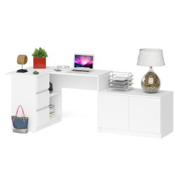 Компьютерный угловой стол левое исполнение с широкой тумбой Мори МА-900