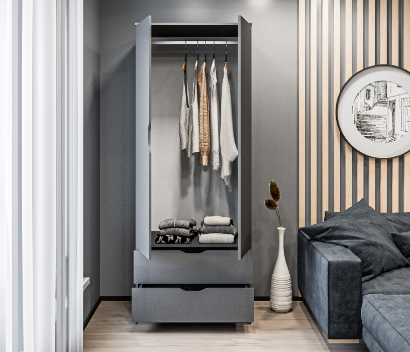 Шкафы распашные, Шкаф с ящиками Бруклин СБ-3345