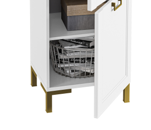 Шкаф-пенал Ассоль СБ-3430 Белый/МДФ Белый