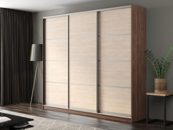 Шкаф-купе Айсберг 270 ШАМОНИ ТЕМНЫЙ (шамони светлый/глухой)