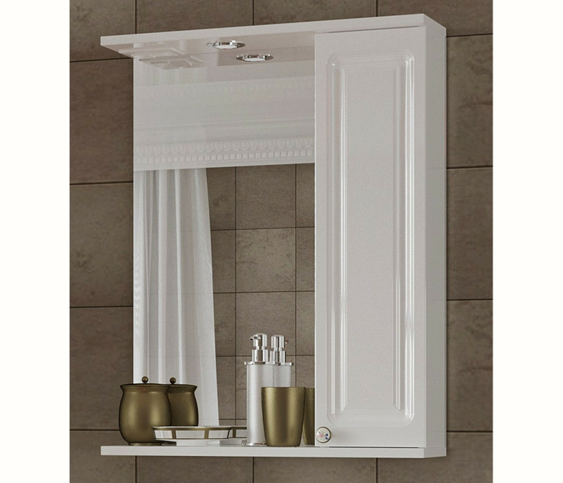 Зеркала для ванных комнат, Шкаф-зеркало Francesca Avanti Империя 50 белый правый