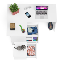 Компьютерный стол угловой Мори МС-16 левый и тумбочка на 400