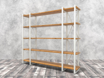 Стеллаж Айсберг Лофт 200х182-4 v3 белый