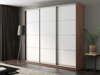 Шкаф-купе Айсберг 270 ШАМОНИ ТЕМНЫЙ (белый/глухой)