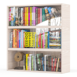 Три книжные полки КН1 со стеклянными сдвижными дверками