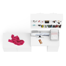 Стол компьютерный однотумбовый Мори МС-1 правый с верхней полкой 900 и тумбой