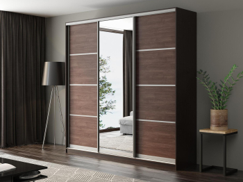 Шкаф-купе Айсберг 240 ВЕНГЕ (шамони темный/зеркало)