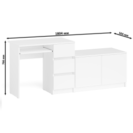 Тумба Мори МА900.1 и стол компьютерный МС-6 ящики справа