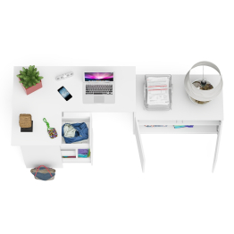 Компьютерный угловой стол левое исполнение с широкой тумбой Мори МА-900