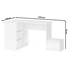 Компьютерный стол угловой Мори МС-16 левый и тумбочка на 400