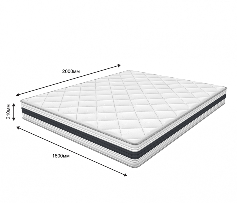 1600 x 2000, Матрас ARMOS Ясон Hard (Трикотаж 3D) 160х200 см