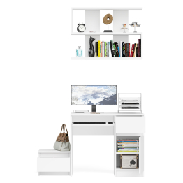 Стол компьютерный МС-1 правый с тумбой 400 и полкой Мори