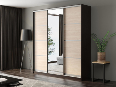 Шкафы-купе, Шкаф-купе Айсберг 220 ВЕНГЕ (шамони светлый/зеркало)