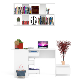 Угловой стол компьютерный Мори МС-16 левый с тумбочкой с ящиком 400 и полкой на 1200