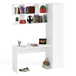 Пенал высокий с дверкой с письменным столом Мори МСП1200.1 и открытой навесной полкой