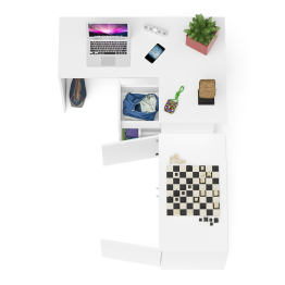 Тумба широкая Мори 900 и угловой стол компьютерный Мори правый