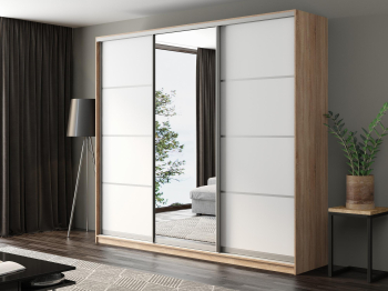 Шкаф-купе Айсберг 270 СОНОМА (белый/зеркало)