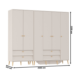 Набор шкафов Афина из шкафа 4-х дверного и шкафа 2-х дверного универсальная сборка