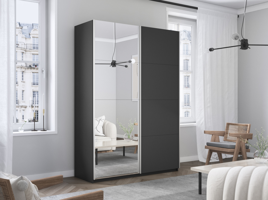 Шкафы-купе 2-х дверные, Шкаф Прайм дуо ДСП+зеркало 2300 х 1600 х 570