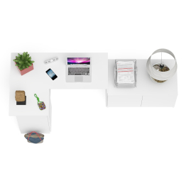 Компьютерный угловой стол левое исполнение с широкой тумбой Мори МА-900