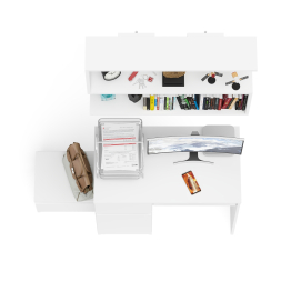 Стол компьютерный Мори МС-1 левый с тумбой и полкой 900