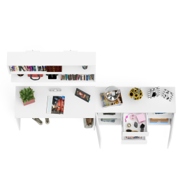 Стол письменный Мори 1200 с открытой полкой и тумбой-комодом