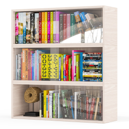 Три книжные полки КН1 со стеклянными сдвижными дверками