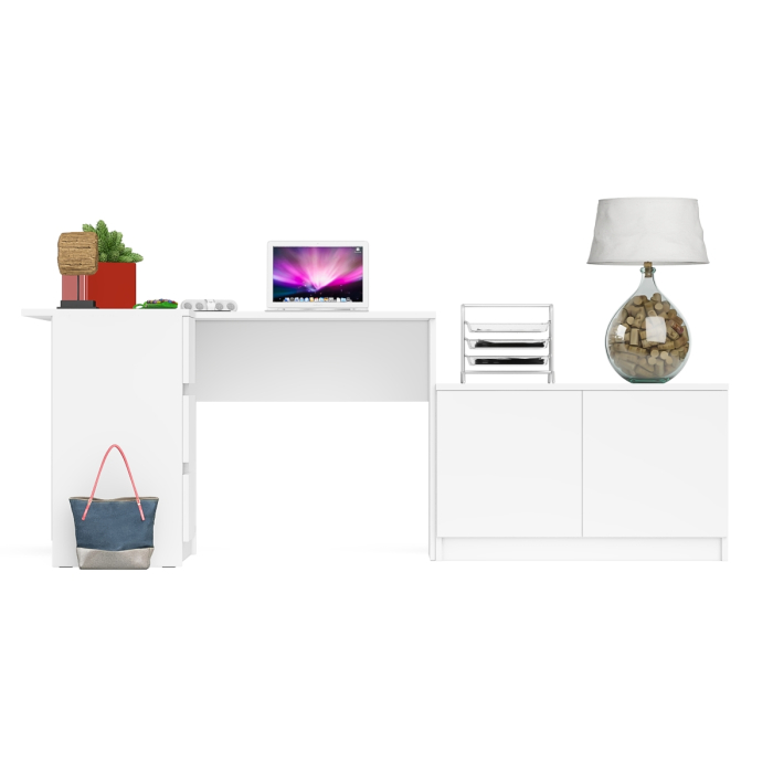 Угловые, Компьютерный угловой стол левое исполнение с широкой тумбой Мори МА-900