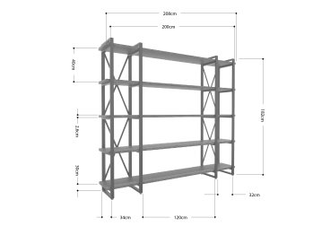 Стеллаж Айсберг Лофт 200х182-4 v3 белый