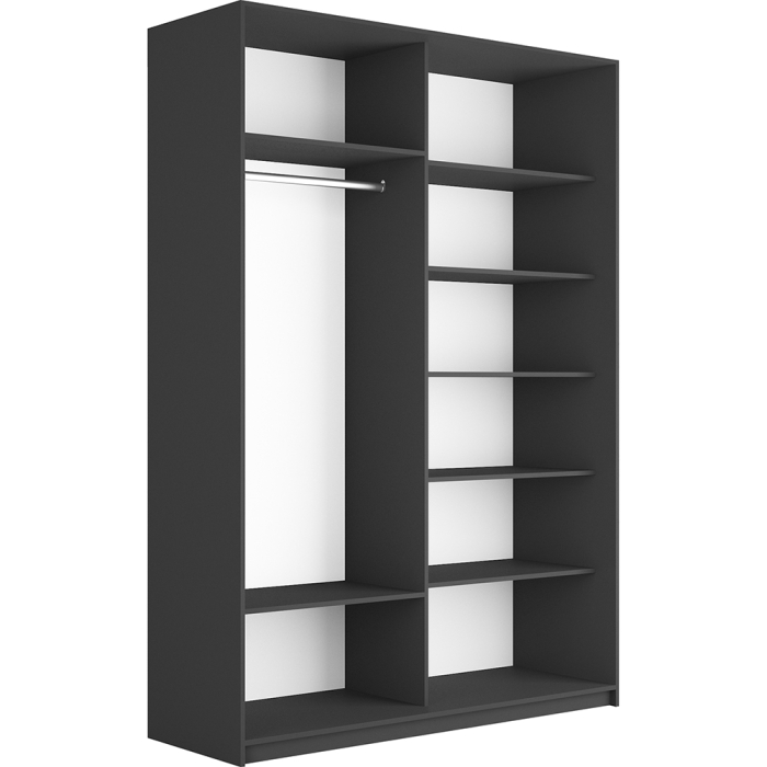 Шкафы-купе 2-х дверные, Шкаф Прайм дуо ДСП+зеркало 2300 х 1600 х 570