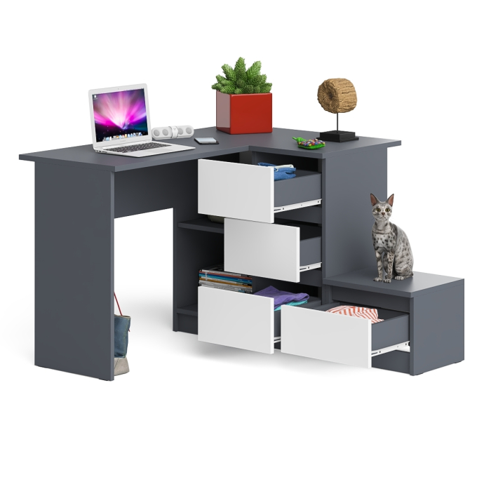 Угловые, Угловой компьютерный стол Мори МС-16 правый с тумбой ТМП400