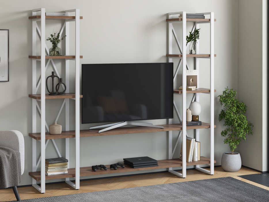 Стеллажи, Стеллаж Айсберг Лофт 200х182-4 белый