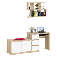 Прямые компьютерные столы, Тумба с дверками МА900 с компьютерным столом МС-6 левым и полкой 900