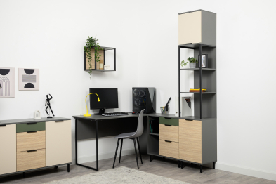 Комод Марвэл 16.234.02, темно-серый, сатин, плэйн, дымчатый зеленый