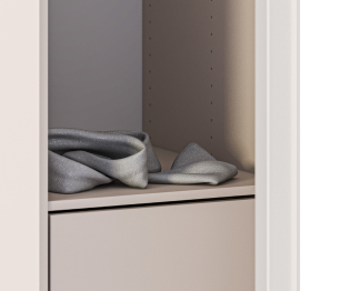 Пенал Макс с двумя ящиками с фасадом Ассоль Кашемир серый