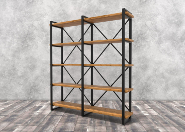 Стеллаж Айсберг Лофт 160х182-3 черный