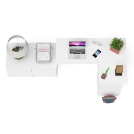 Тумба широкая Мори 900 и угловой стол компьютерный Мори правый