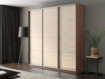 Шкаф-купе Айсберг 240 ШАМОНИ ТЕМНЫЙ (шамони светлый/глухой)